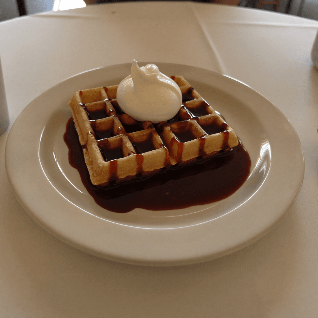 Waffle con dulce de leche