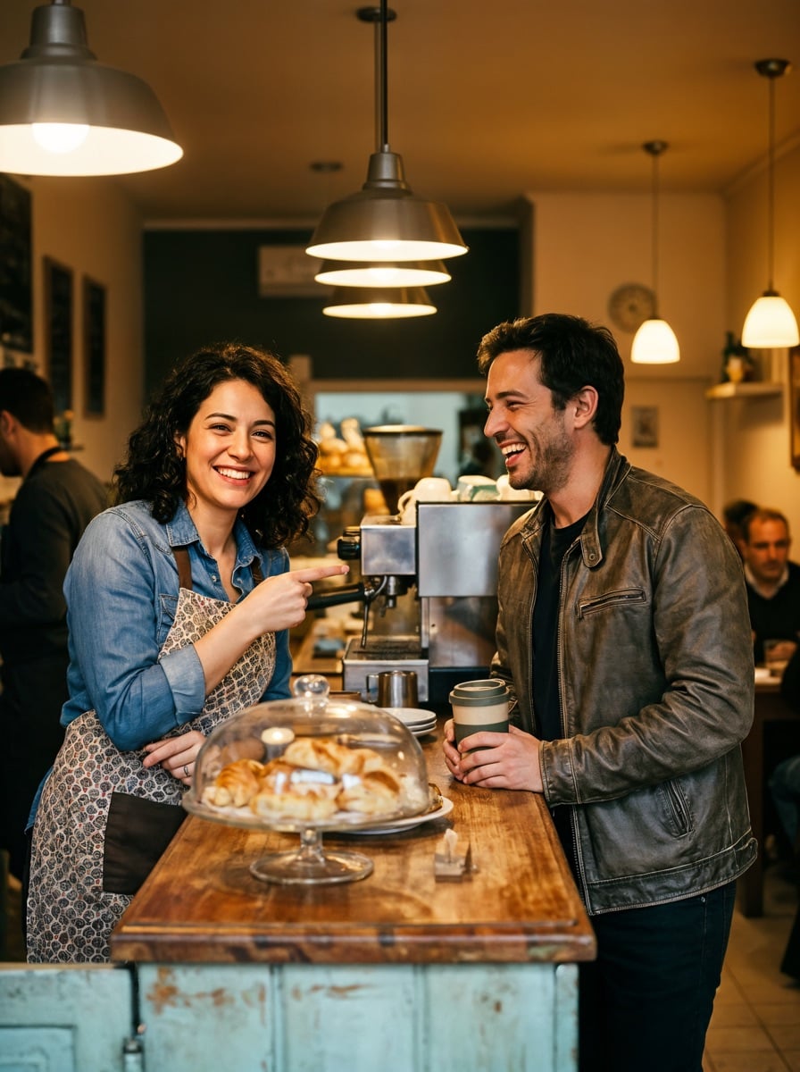 Cliente habitual siendo recibido en su restaurante de siempre