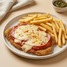 Milanesa napolitana con puré
