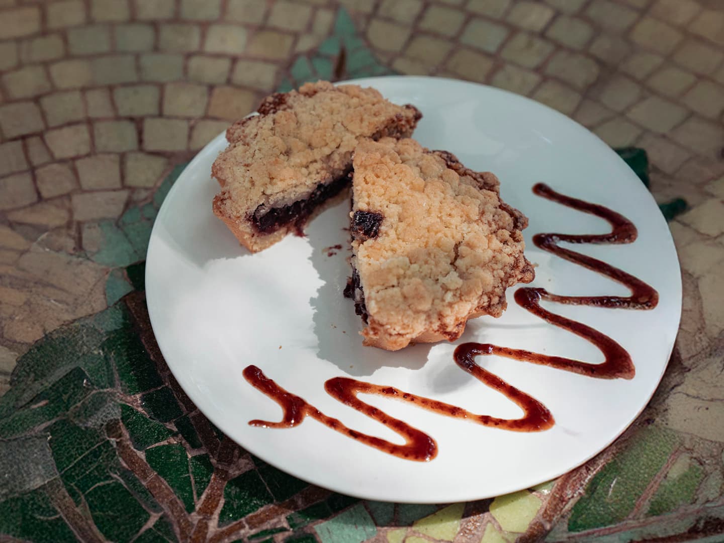 Tarta crumble de frutos rojos